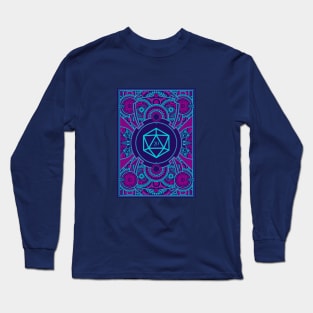 Neon Noir Polyhedral D20 Dice Long Sleeve T-Shirt